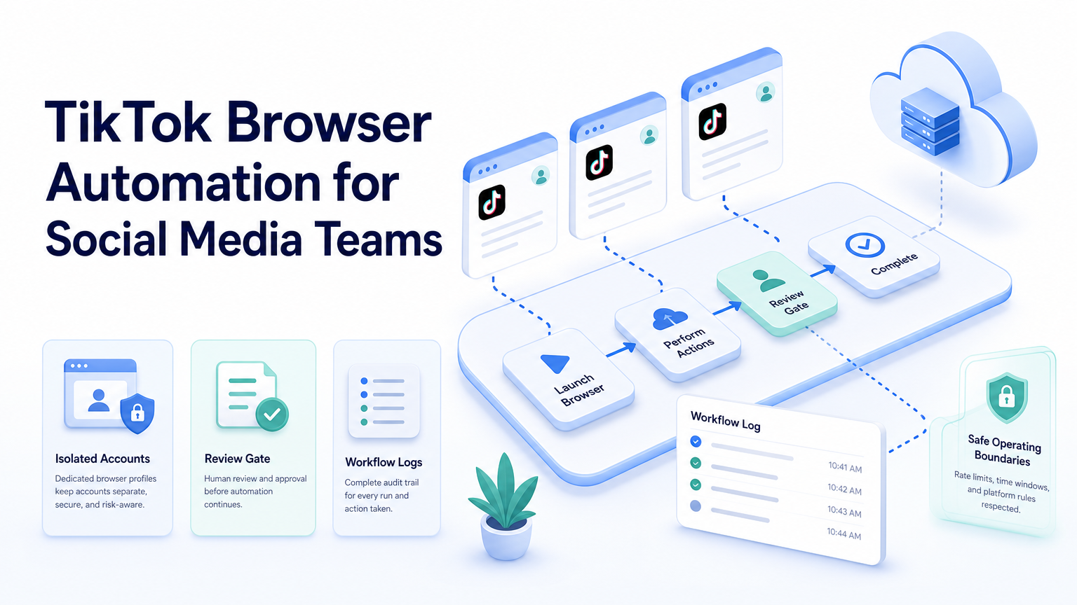 Cover illustration for TikTok browser automation