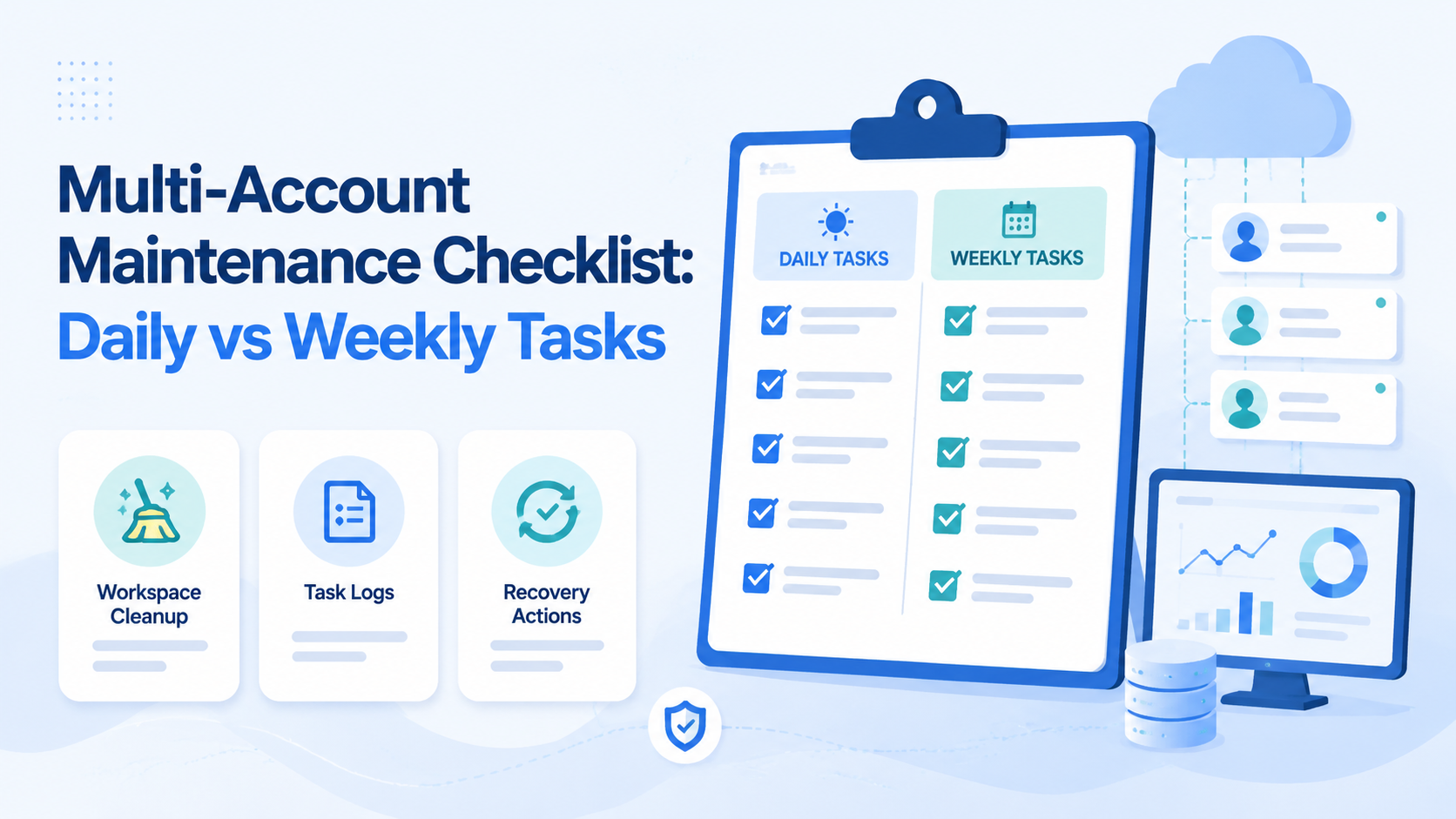 Multi-Account Maintenance Checklist: Daily vs Weekly Tasks