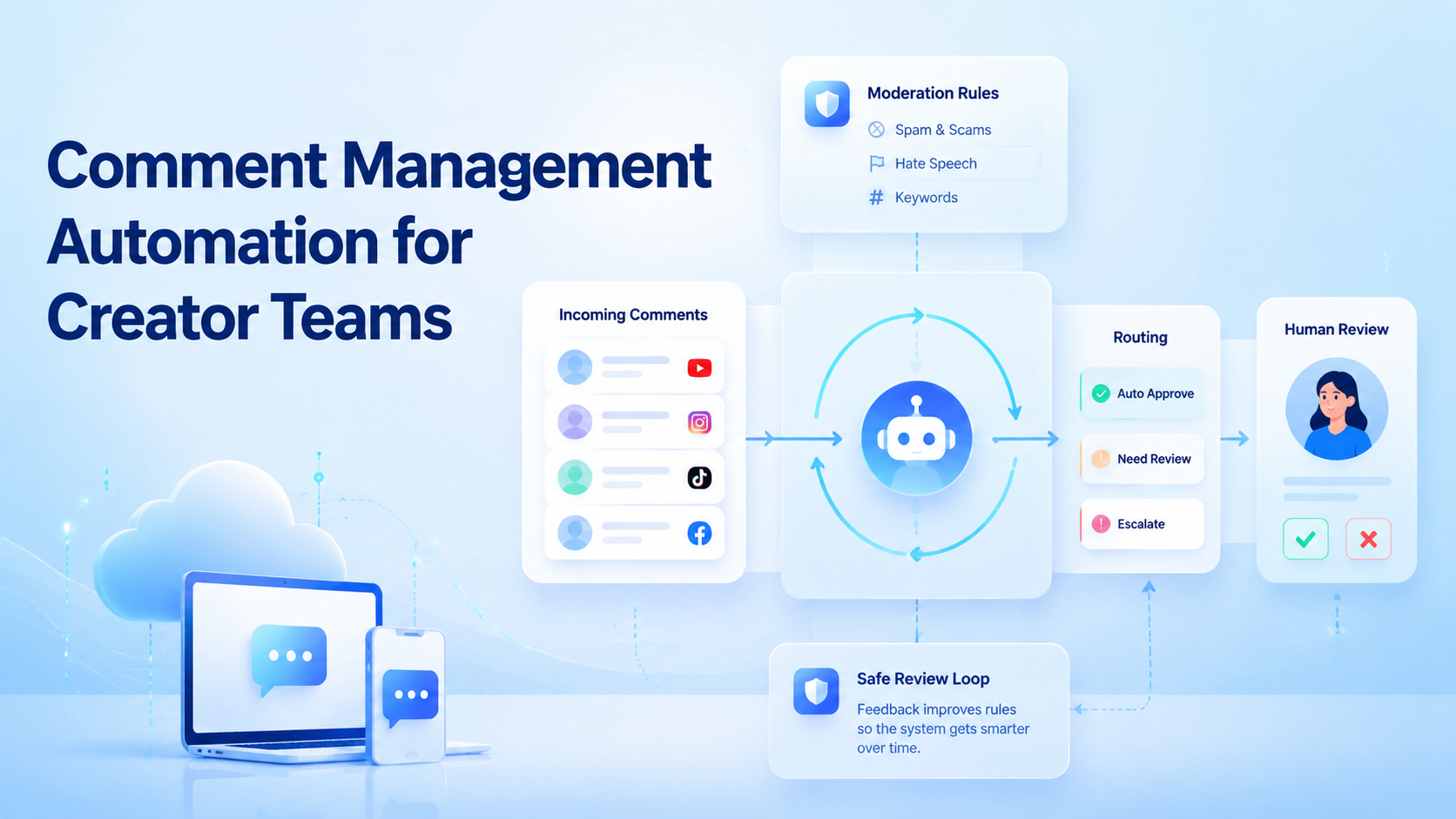 Cover illustration for comment management automation