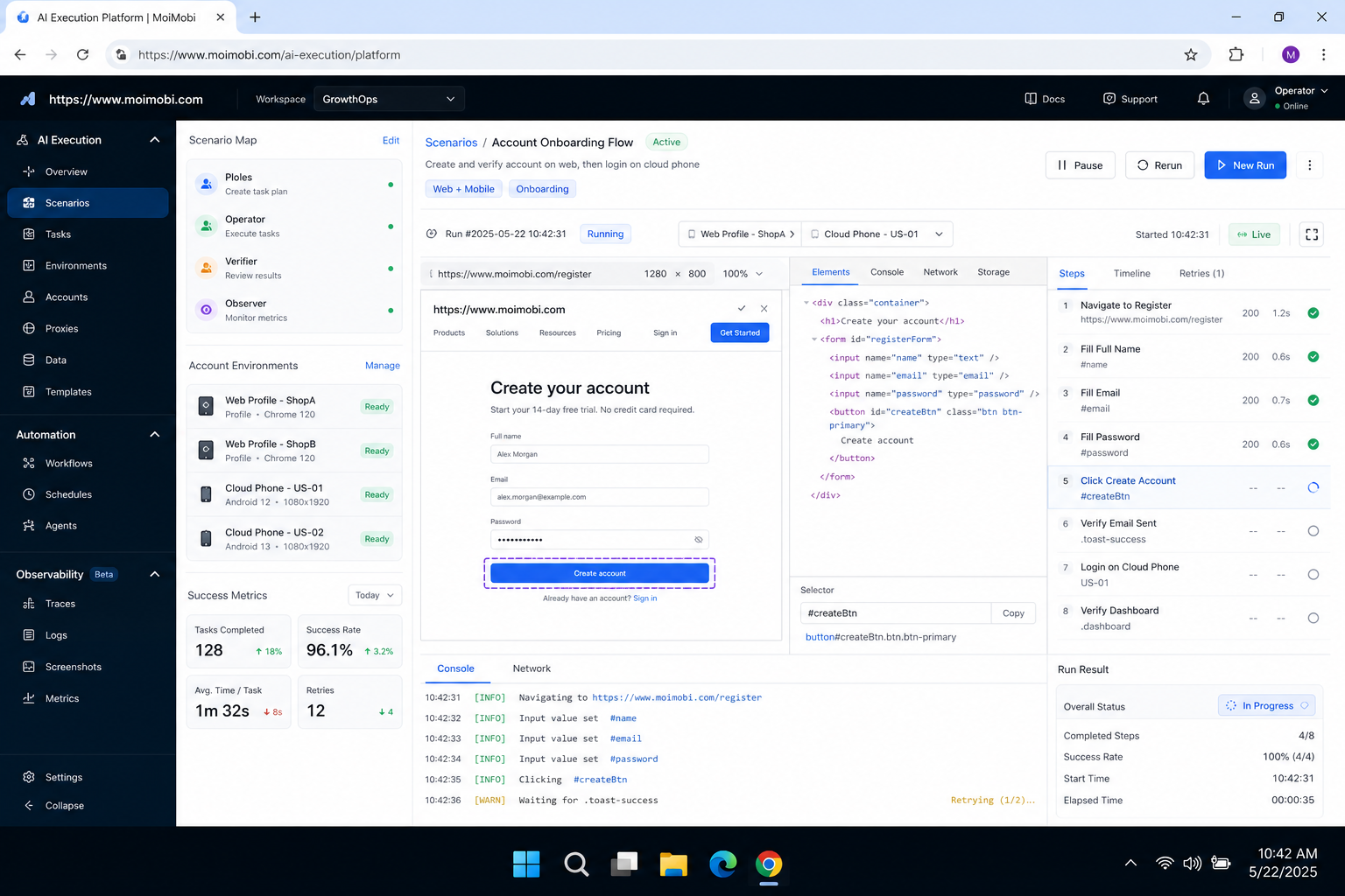 The Core Idea Behind AI Execution Platform for Browser Profiles and Cloud Phones diagram