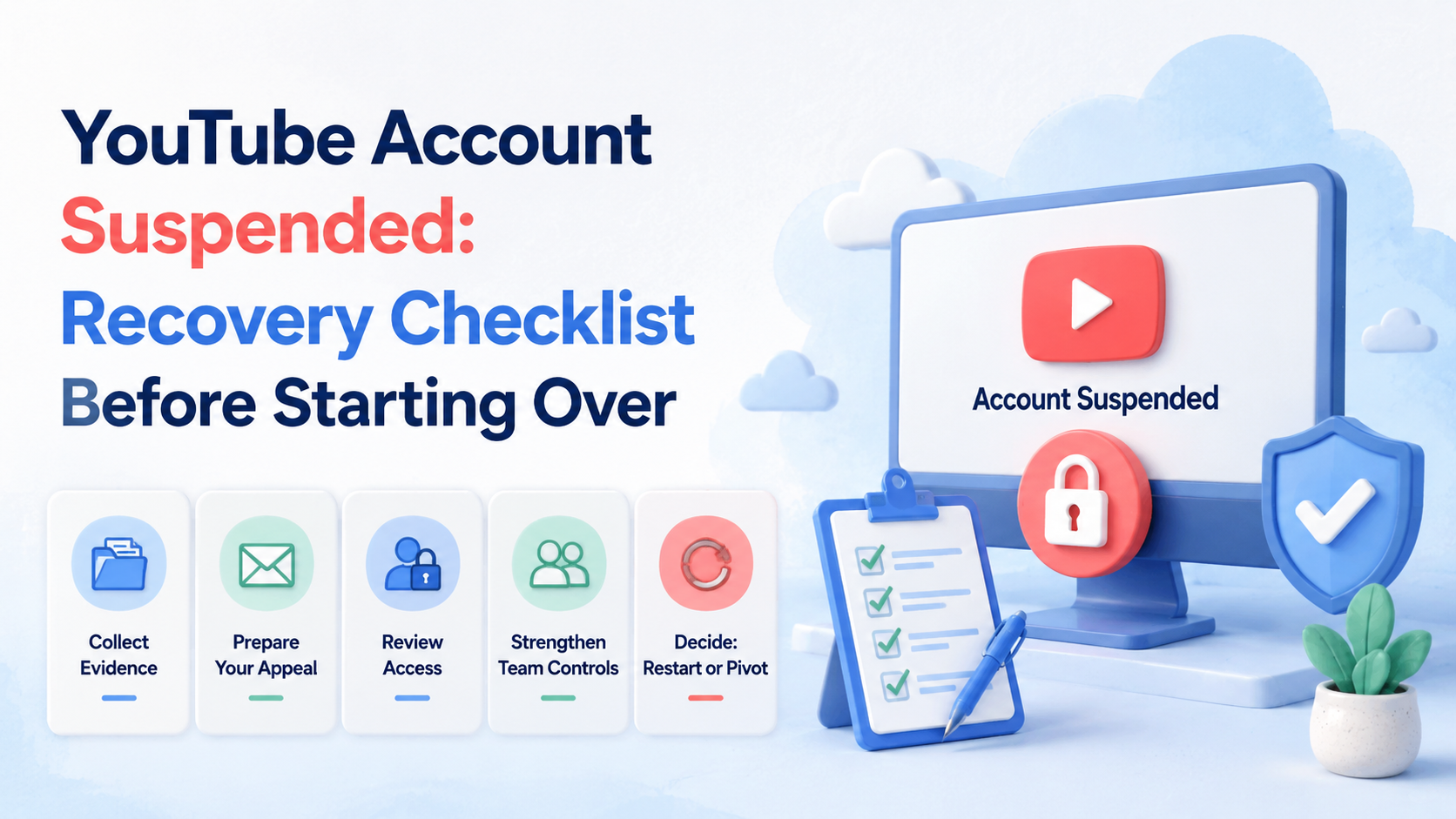 YouTube Account Suspended: Recovery Checklist Before Starting Over