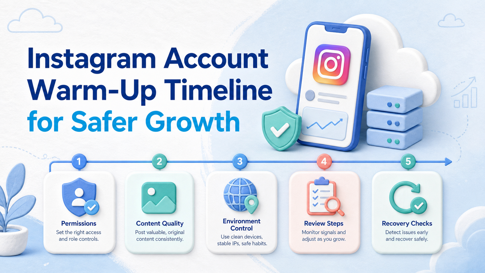 Instagram account warm-up timeline image