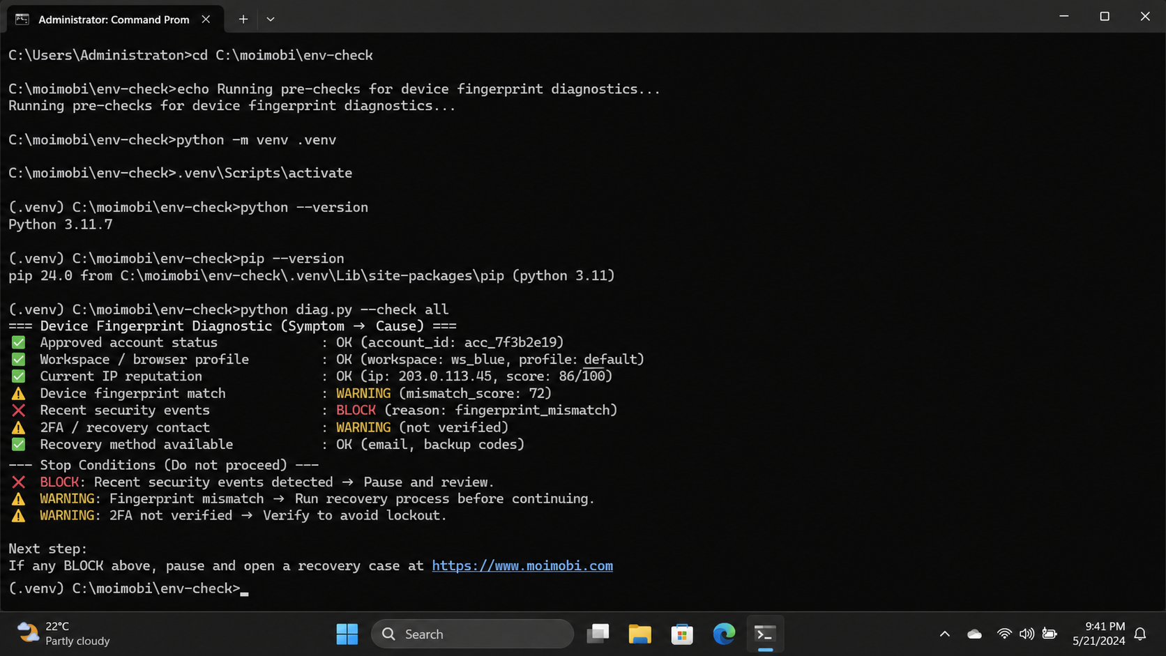What You Need Before You Start With Device Fingerprint Mismatch When Switching IPs or Devices diagram