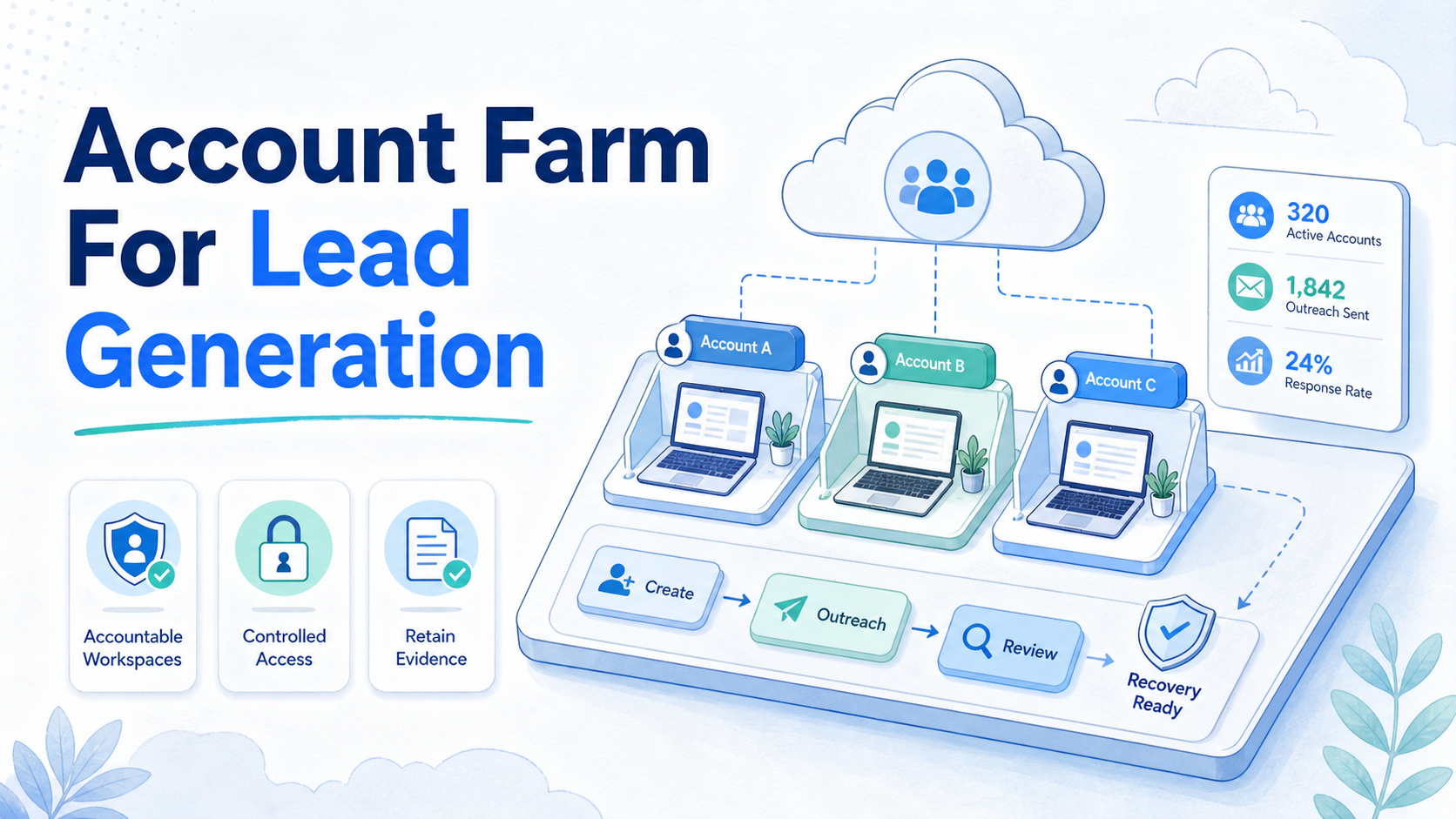 Account Farm for Lead Generation: Safer Session Design for Outreach Scale