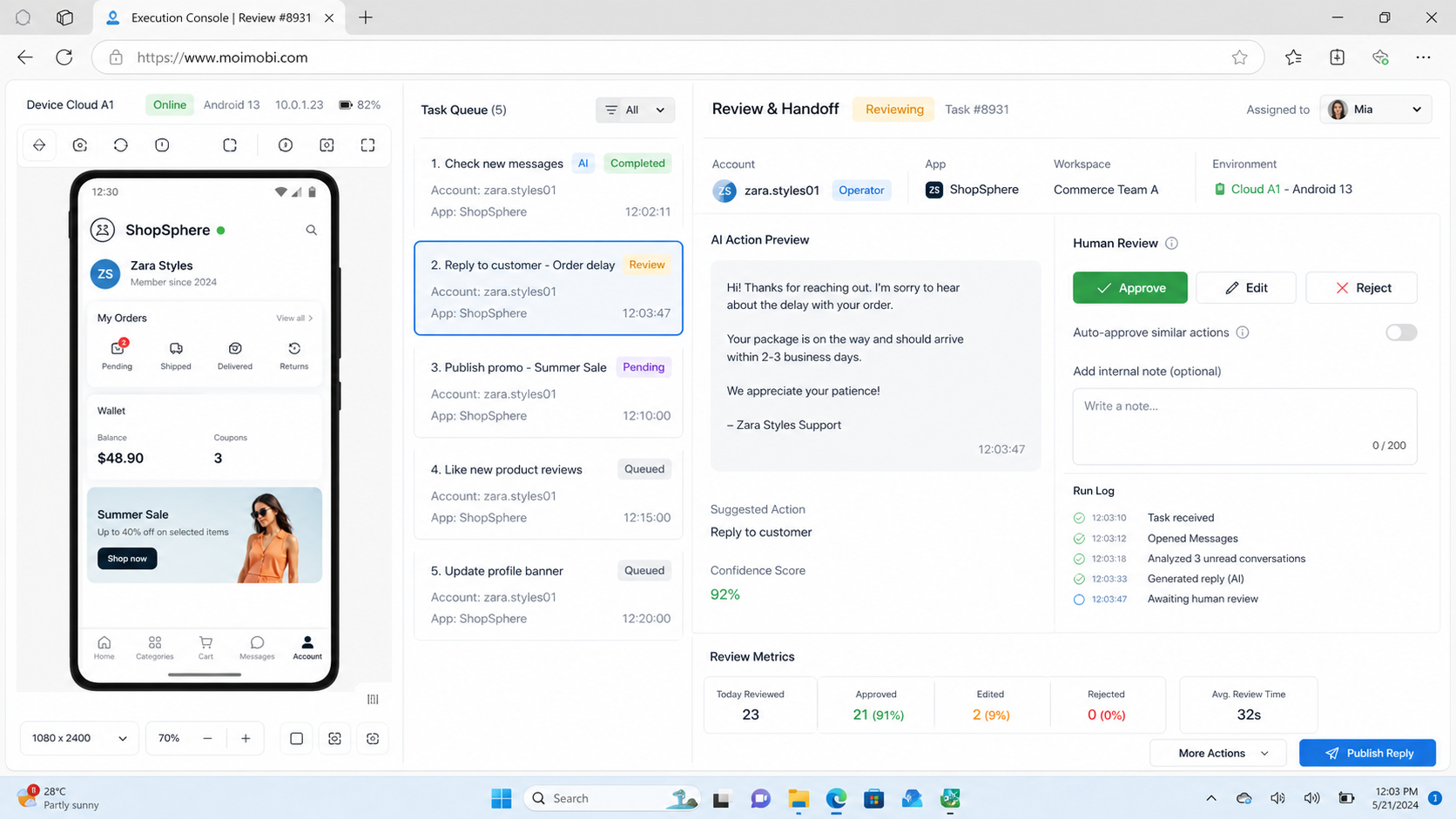 What Is Cloud Phone Automation for Mobile Commerce Apps? diagram