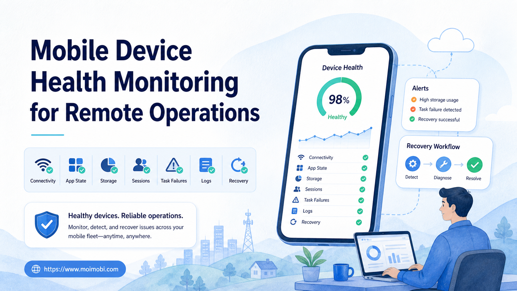Mobile Device Health Monitoring for Remote Operations