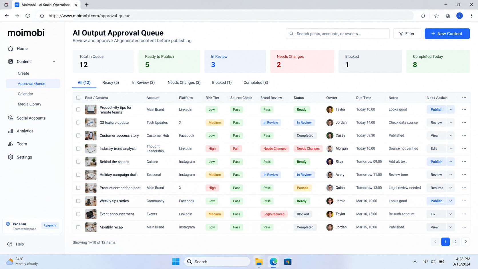 What an AI Output Approval Queue Must Control diagram