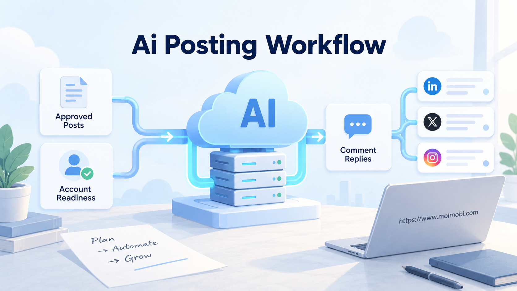 How AI Workflows Can Automate Posting, Warm-Up, and Comments